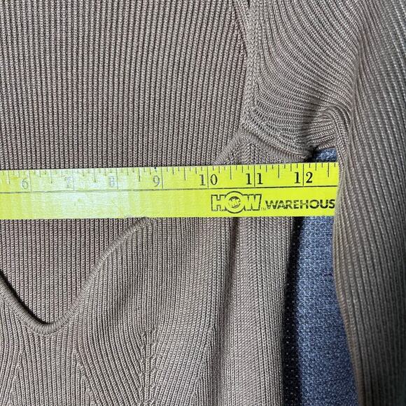 Mable Long Sleeve Mini Sweater Dress Womens M Brown Ribbed Knit Sweetheart Neck - Picture 6 of 7